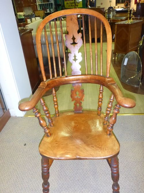 Antique Yew and Fruit Wood Windsor Armchair