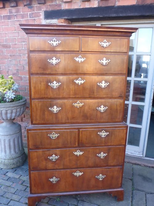 Antique George I Period Walnut Chest on Chest
