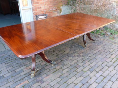 Fine and Rare Georgian Twin Pillar Dining Table