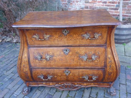 Rare 18th Century Dutch Bombe Commode/chest