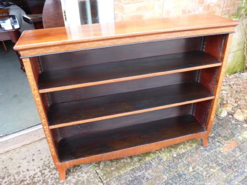 An Attractive Victorian Inlaid Open Bookcase