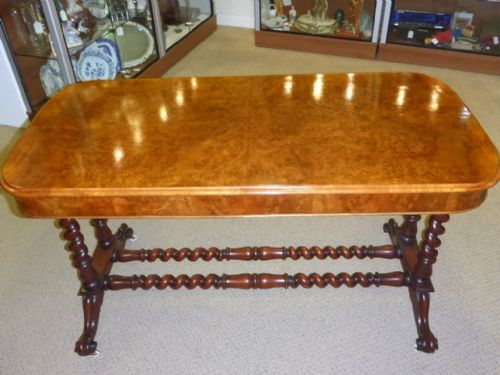 Good Quality Victorian Burr Walnut Window Table