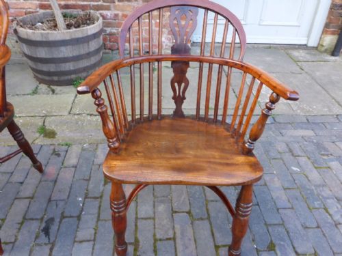 Antique Yew Wood Windsor Armchair