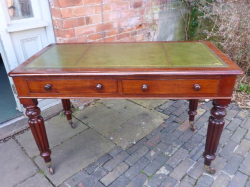 Antique Victorian 2 Drawer Library Table
