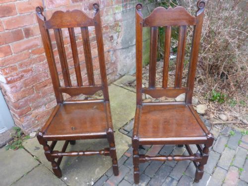 Pair of 17th Century Yorkshire Back Stools