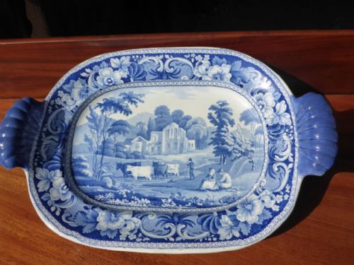 Blue and White Plate "Valle Crucis Abbey Wales"
