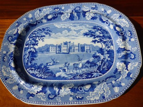 Blue and White Platter "Lowther Castle Westmorland"