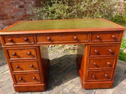 Victorian Mahogany Pedestal Desk