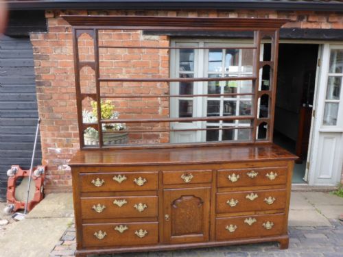 Super 18th Century Oak Dresser with Plate Rack