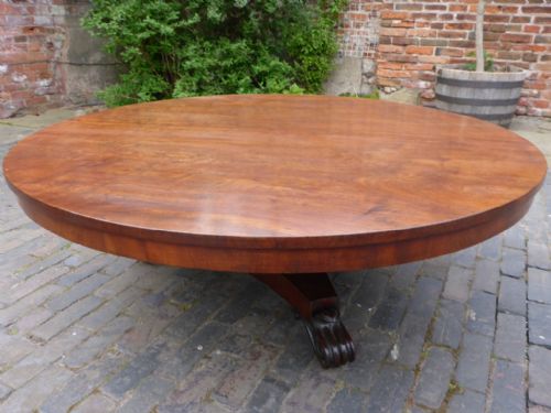 Early Victorian Circular Mahogany Table Converted to a Coffee Table