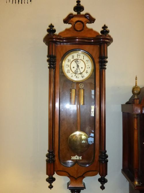 Antique Vienna Wall Clock Weight Driven