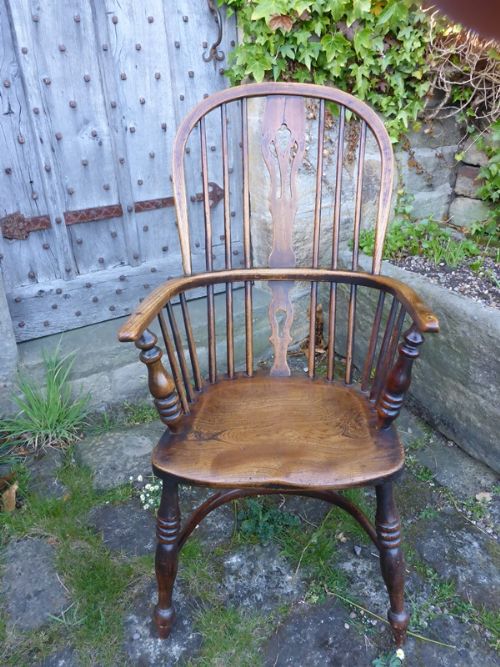 Ash and Elm High Back Windsor Armchair