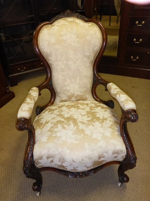 Super Quality Victorian Open Arm Spoon Back Armchair
