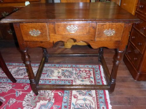 Georgian Oak Side Table 3 Drawer