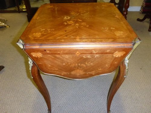 Superb French Occasional Table with Marquetry Inlay