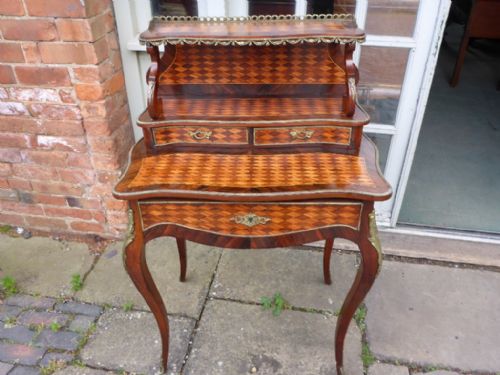 Attractive French Bon Heur De Jour with Parquetry Inlay
