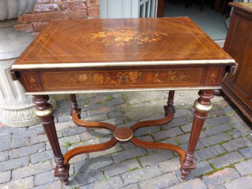 Quality French Table with Marquetry Inlay