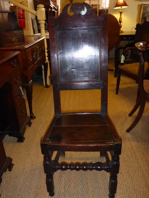 Early Oak Back Stool 1700