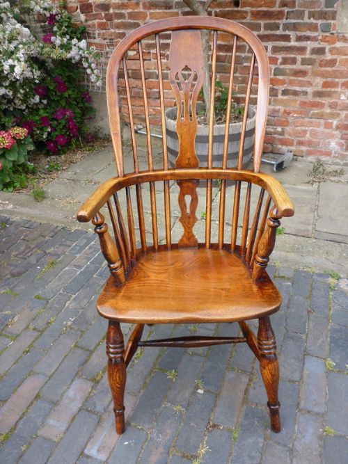 Good Ash and Elm High Back Windsor Armchair