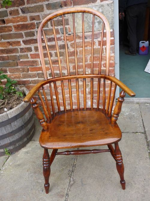 Good High Back Windsor Armchair Ash and Elm