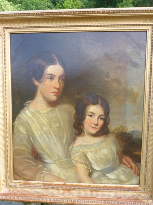 Oil on Canvas Charlotte Thomas and Her Sister 1820