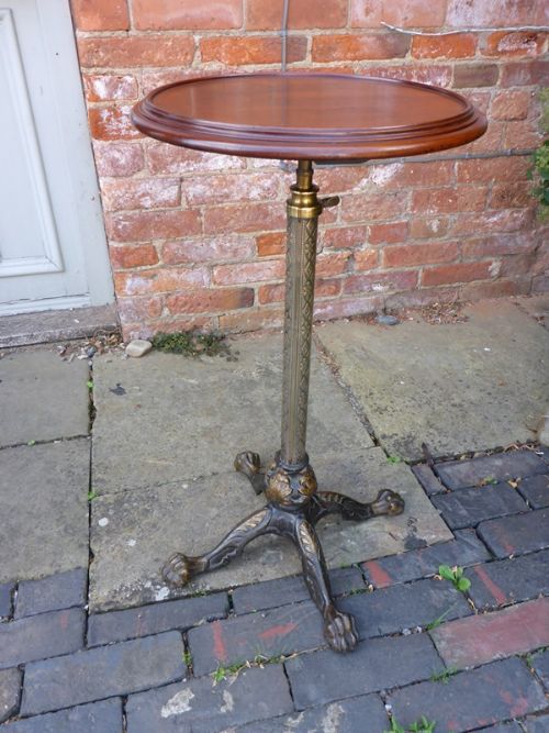 Victorian Cast Iron and Brass Adjustable Stand