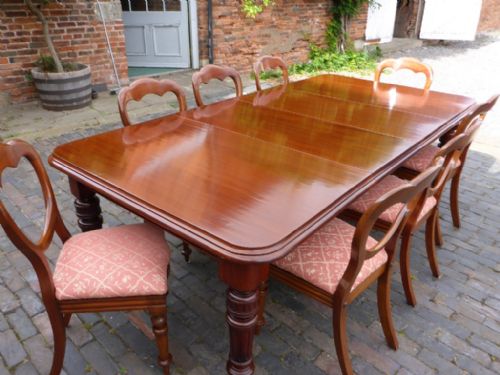 Victorian Extending Dining Table and 8 Dining Chairs