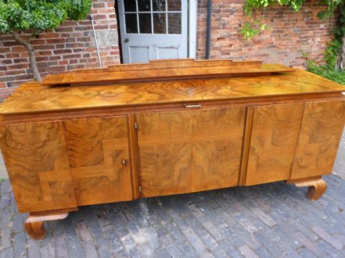 Stunning Art Deco Sideboard/server in Figured Walnut
