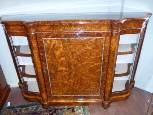 Superb Victorian Burr Walnut Credenza