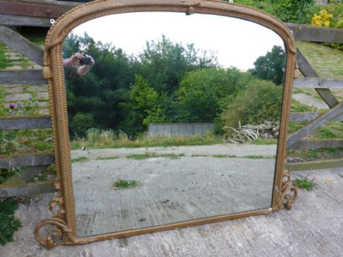 Large Victorian Over Mantle Mirror