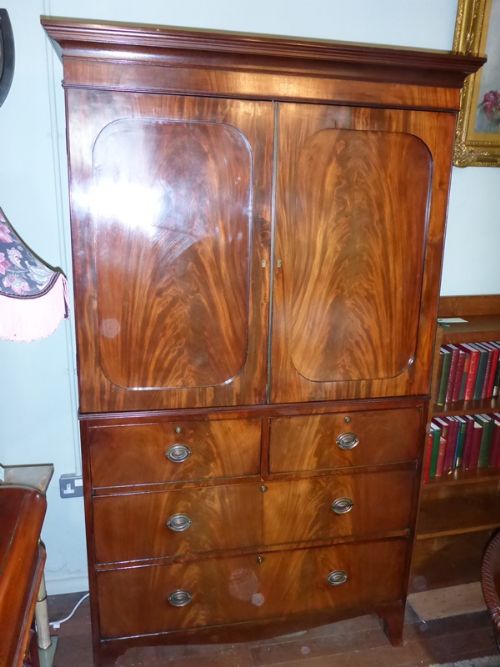 Early 19th Century Mahogany Clothes Press