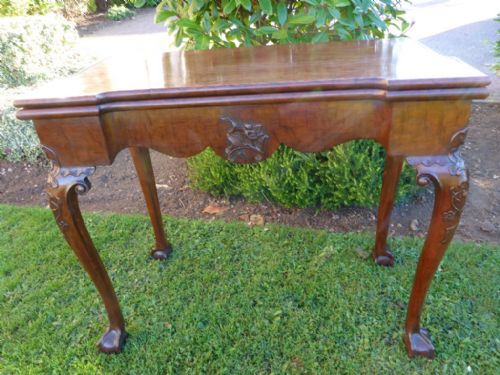Rare George II Cabriole Leg Card Table