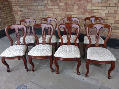 Good Set of 8 Victorian Mahogany Dining Chairs