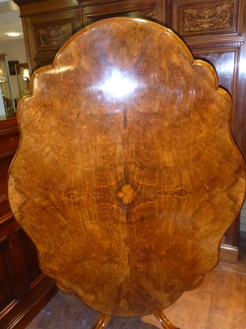 High Quality Shaped Top Walnut Breakfast Table
