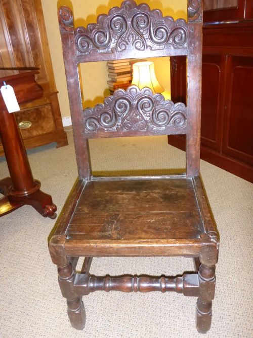 17th Century Yorkshire Back Stool Oak