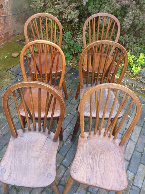 Good Set of 6 Kitchen Windsor Chairs