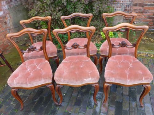 Superb Set of 6 Early Victorian Rosewood Dining Chairs