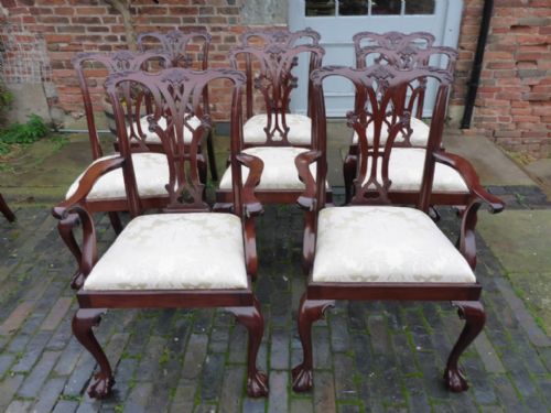 High Quality Victorian Chippendale Style Dining Chairs