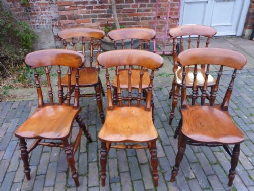 Very Rare Set of 6 Worksop Best Model Kitchen Chairs