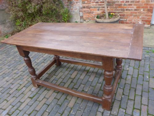 Early Small Size Refectory Table in Oak