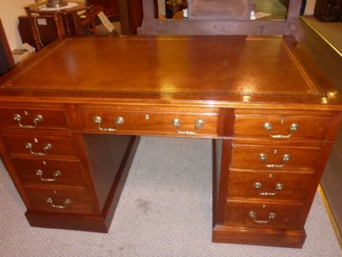 Very Good Quality Mahogany Pedestal Desk
