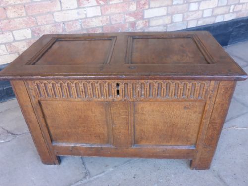 Very Original Two Panel Coffer 17th Century