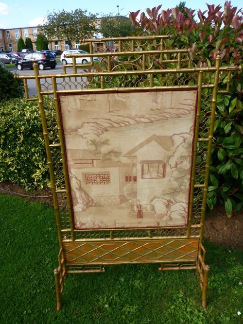 Superb Georgian Bamboo Fire Screen