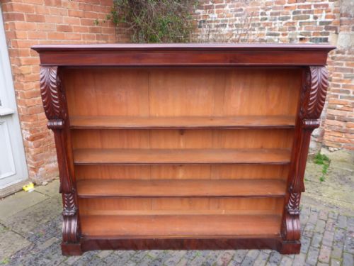 Large William IV Open Bookcase Mahogany