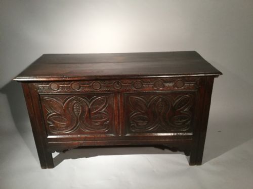 Two Panel Coffer Original Carving
