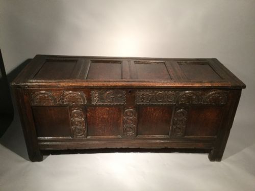 Four Panel Oak Coffer Ig 1700