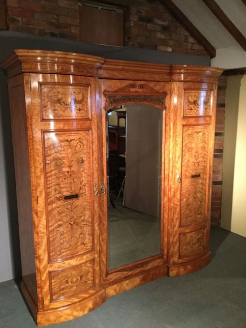 Stunning Satinwood and Marquetry Wardrobe