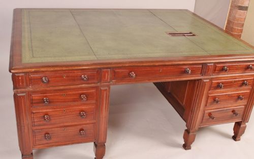 fig 1. Superior Quality Mahogany Partners Desk
