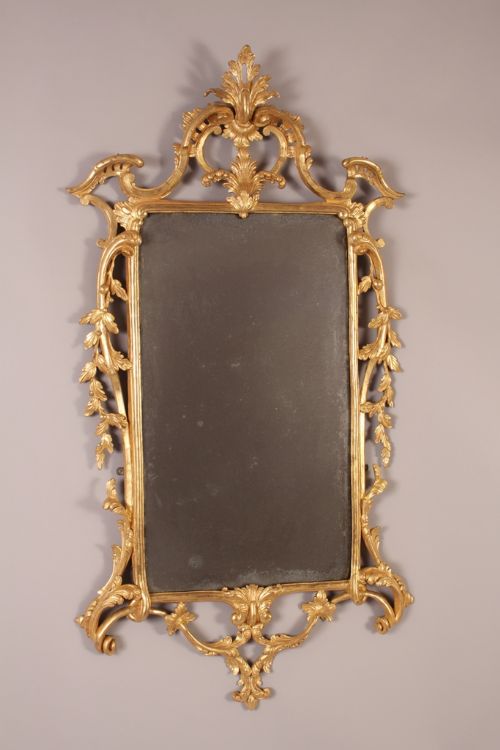 Fine and Rare Chippendale Period  Gilt Wood Mirror