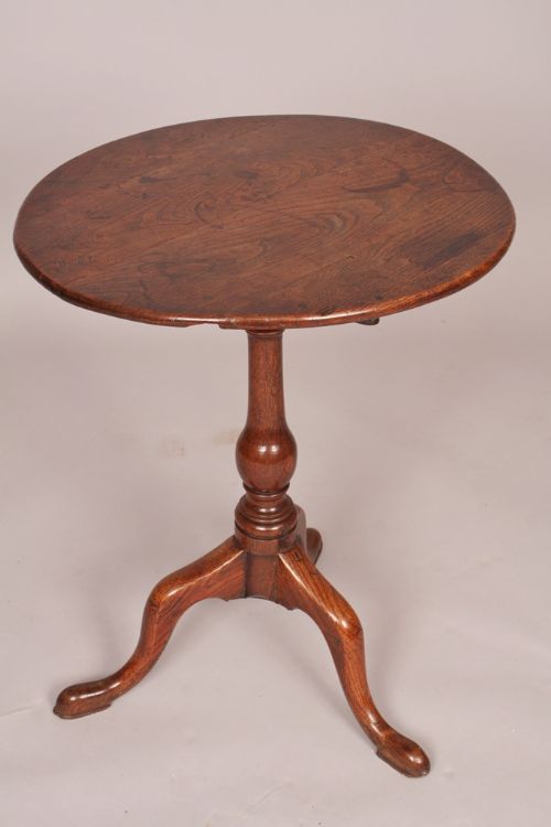 Superb Georgian Tripod Table in Oak and Elm